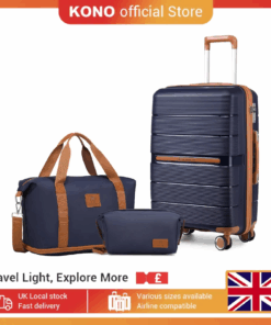 Lightweight Hard Shell Luggage Set with TSA Lock, Spinner Wheels, 20" 24" 28" Travel Suitcases,Navy